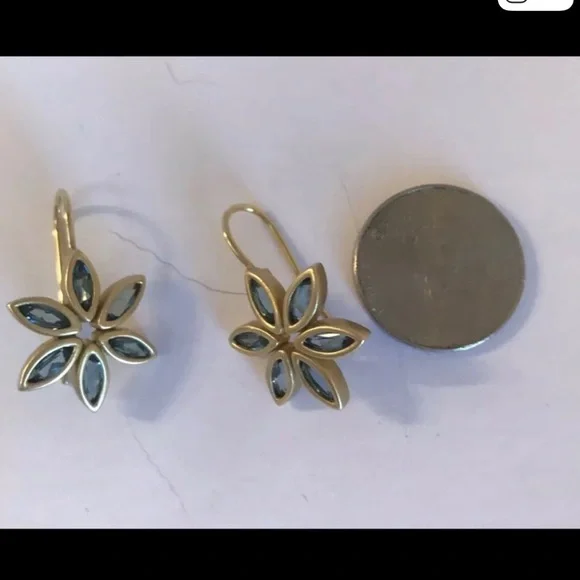 Slane 18k Sapphire Daisy Earrings Large Size - Picture 7 of 7